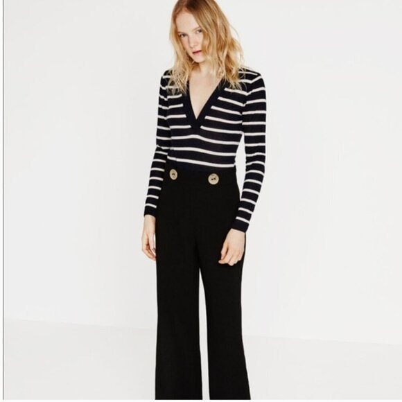 Zara Striped V-Neck Bodysuit SIZE Small NEW WITH TAG! - Picture 2 of 6